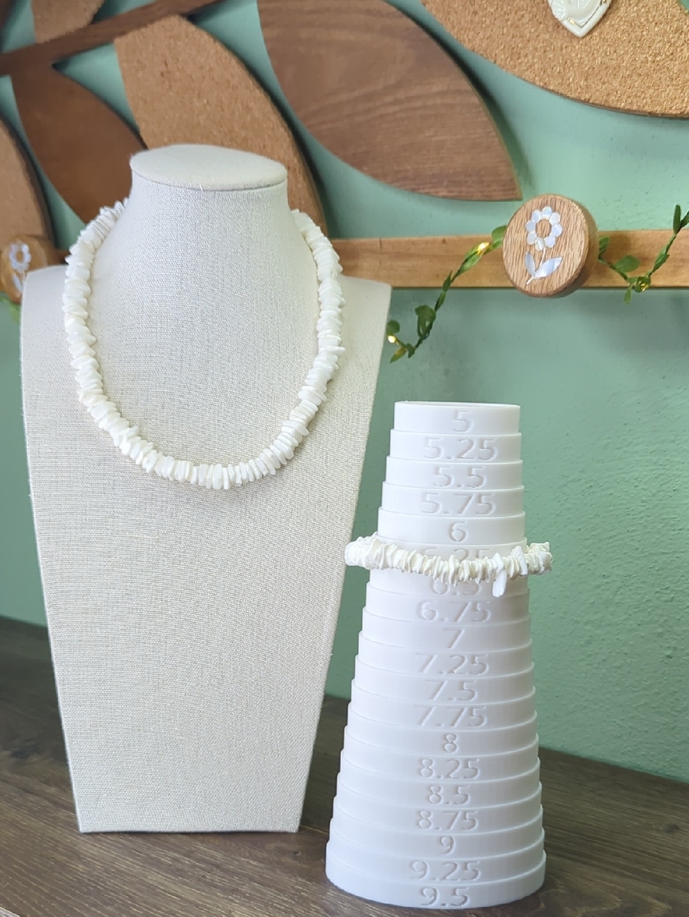 White Shell Chip Necklace 16" & Bracelet Set 6.25"